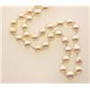 Image 1 : CULTURED PEARL NECKLACE A single strand of sixty-four baroque cultured pearls measuring 6.3-7.3 m...