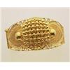 Image 1 : bangle bracelet in 21K gold Stamped 21 CM, the oval hinged bangle is designed as an engraved open...