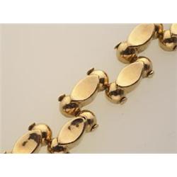 retro gold bracelet The circa 1940's bracelet is in 18K rose gold, with links designed as pairs o...