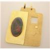 Image 1 : an unusual opal and gold amulet Signed H.B.P., the hand made rectangular plaque of polished and f...