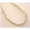 Image 1 : seed pearl necklace A 14K yellow gold navette shape filigree clasp suspends a woven tubular singl...
