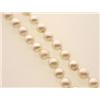 Image 1 : CULTURED PEARL NECKLACE A single strand of forty-five semi-round matched cultured pearls measurin...