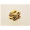 Image 1 : gold cocktail ring In 18K yellow gold, a textured and polished knot design is surmounted with an...