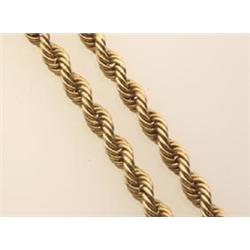gold rope necklace In 10K yellow gold, the 5.5 mm. traditional rope chain is completed by a C c...