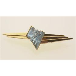 fancy cut topaz and gold brooch In 14K yellow gold, the free form winged design features a fanc...