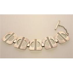 georg jensen sterling bracelet The bracelet is designed as five links of ten stylized semi-circle...