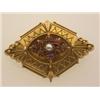 Image 1 : Victorian sentimental brooch In 14K yellow gold with a bloomed finish, the navette shape brooch f...