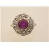 Image 1 : antique ruby and diamond cluster ring In silver topped 18K yellow gold, a traditional cluster fea...