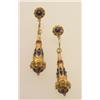 Image 1 : Victorian enamelled gold earrings In 18K yellow gold with a Roman finish, European style wires su...