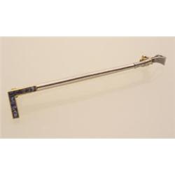 vintage riding crop pin In platinum and gold, with fine detail and nine square cut blue sapphires...