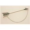 Image 1 : vintage jabot pin In platinum and 18K white gold, the shaft is capped with diamond and calibre cu...