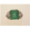 Image 1 : fancy emerald and diamond ring A 14K white gold setting features an emerald cut emerald weighing...