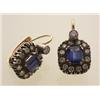 Image 1 : sapphire and diamond cluster drop earrings In 18K white gold, with European style backs for pierc...