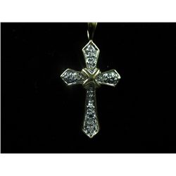 Sterling Silver cross with 4 Diamonds