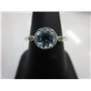 Image 1 : Blue topaz solitaire ring with Diamond shoulders