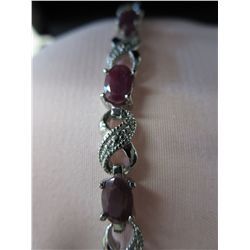 Ruby tennis bracelet with Diamond