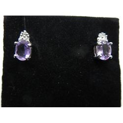 Brand new Amethyst & Diamond earrings