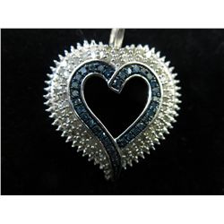 Fancy Blue & White Diamond heart pendant