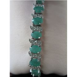 12.50 carat Emerald & Diamond tennis bracelet