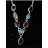 Image 1 : Blue Moonstone & Amethyst - custom made necklace