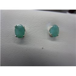 Brand new .75 carat oval cut Emerald stud earrings