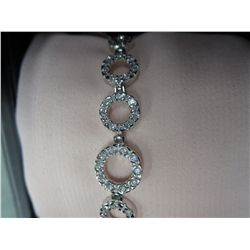 .925 Silver - White Topaz eternity bracelet