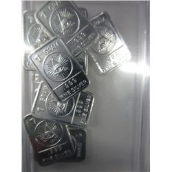 10 x .999 Silver - Free Masons All Seeing Eye bars