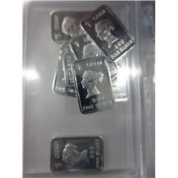 10 x .999 Silver - Queen Elizabeth bars