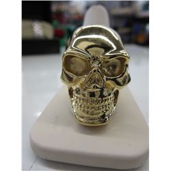 Gold clad skull ring - large size - brand new