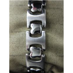 Man's stainless steel link bracelet & box