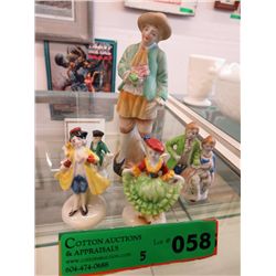 5 Porcelain figurines - made in Occupied Japan