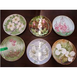 12 Bone china collector plates - Canadian flowers
