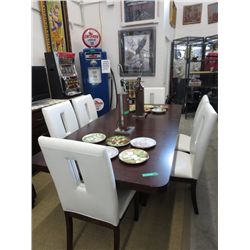 New dining table with leaf and six chairs