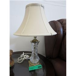 Lamp -Pinwheel crystal base and white shade
