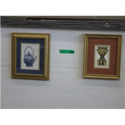 Pair of framed prints, 10" x 12"