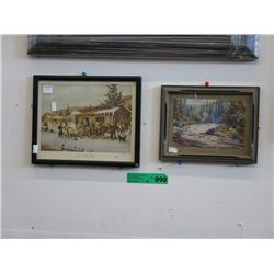 2 Vintage framed  prints - Kreighoff & Rigden