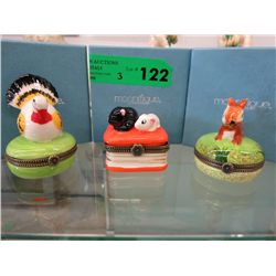 3 Magnifique porcelain collectible boxes