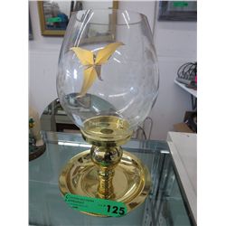 Vintage- crystal & brass candleholder