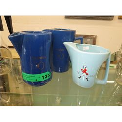 3 collectible jugs with Liquor logos