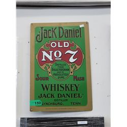 Tin Jack Daniels sign. 12 x 18"