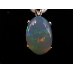 Opal Cabochon cut pendant set in Sterling Silver