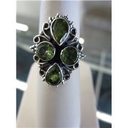 Vintage style Peridot ring in Sterling