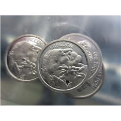 4 x Silver rounds, 0.999 Silver