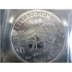 Stagecoach design 1 oz. Silver round