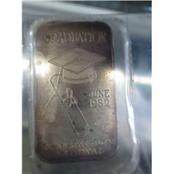Silver bar, 1 Troy oz. of 0.999 Silver