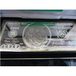 LIMITED American Mint 4 oz. Silver $100.00 bar