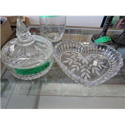 2 Pieces of Crystal and Glass