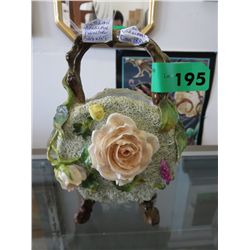 Victorian German flower basket vase, circa 1880