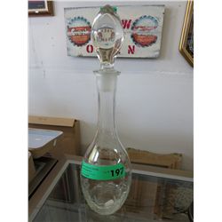 Vintage Crystal decanter with etched flowers