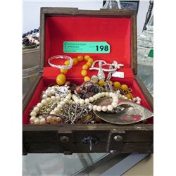 Box of costume/rhinestone jewelry